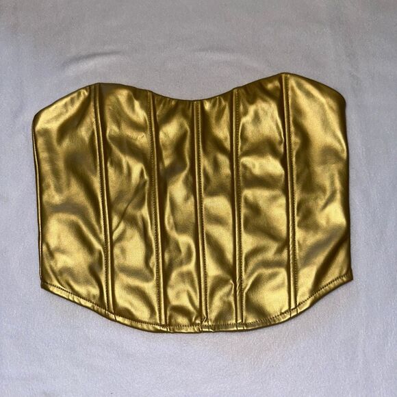 Jolie And Joy Gold Corset Top - Picture 1 of 5
